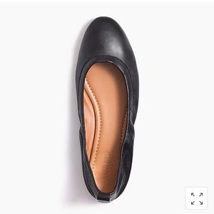 J Crew black flats. Never worn. Size 5